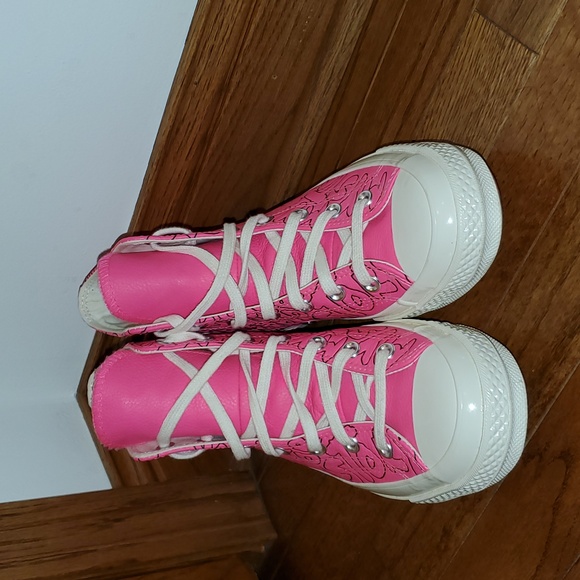 Converse Chuck 70 All Star High Top. Pink leather Sneaker. Womens 8. Men's 6 - Picture 2 of 13